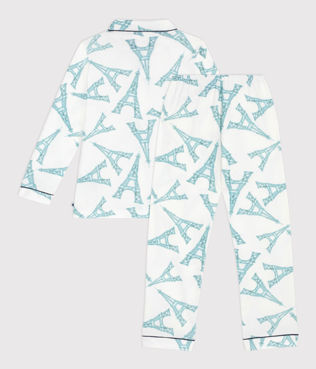 Pyjama boutonné enfant en coton  imprimé – D1