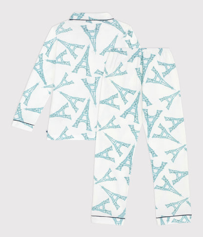 Pyjama boutonné enfant en coton  imprimé – D1