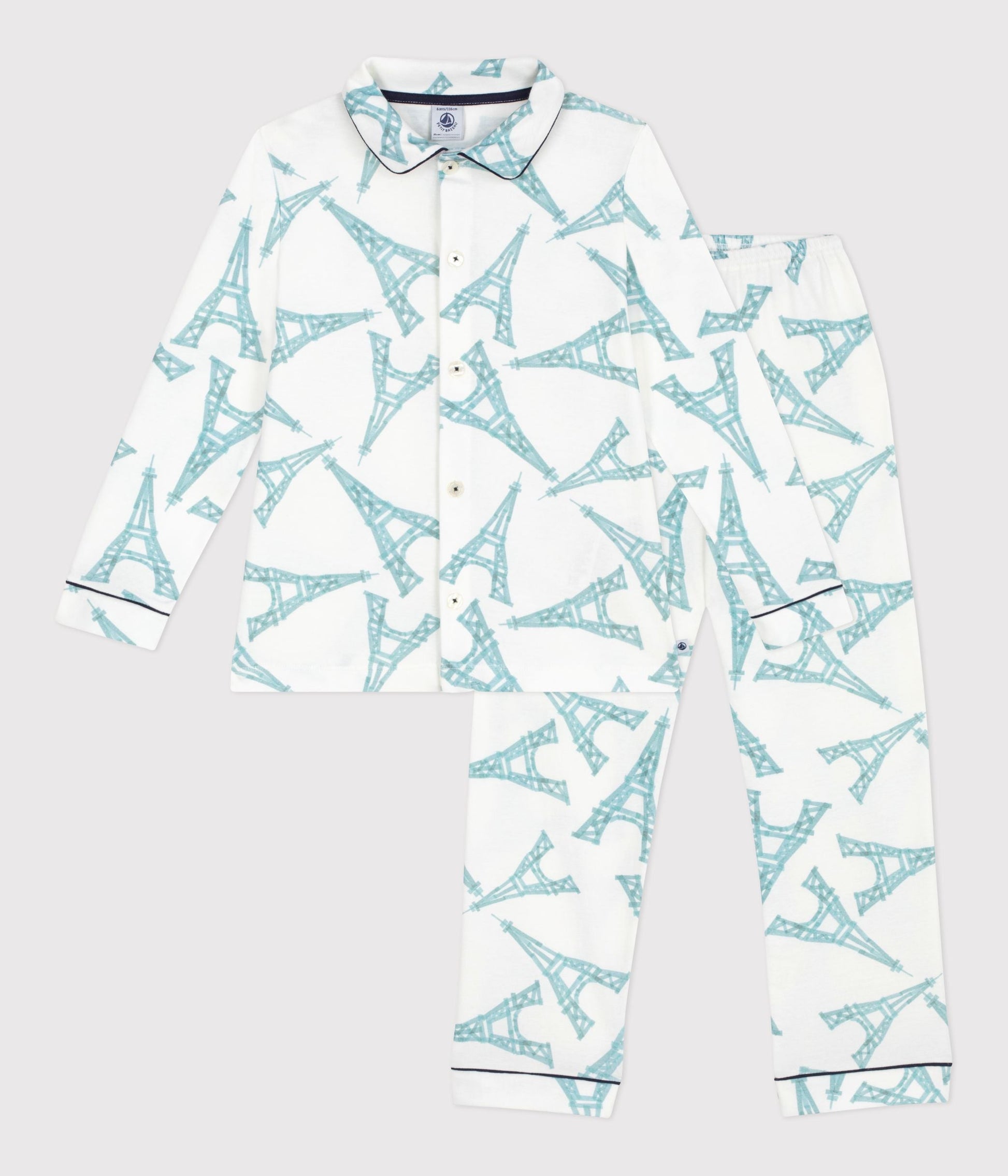 Pyjama boutonné enfant en coton  imprimé – F1