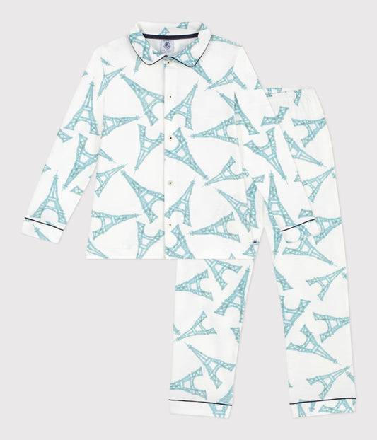 Pyjama boutonné enfant en coton  imprimé – F1