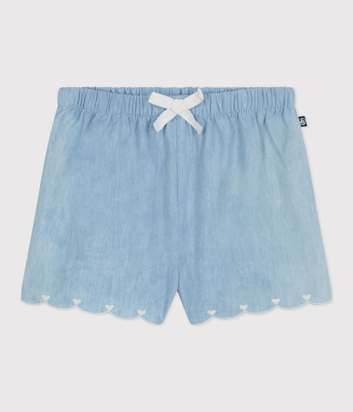 Short bébé en chambray brodé – F1