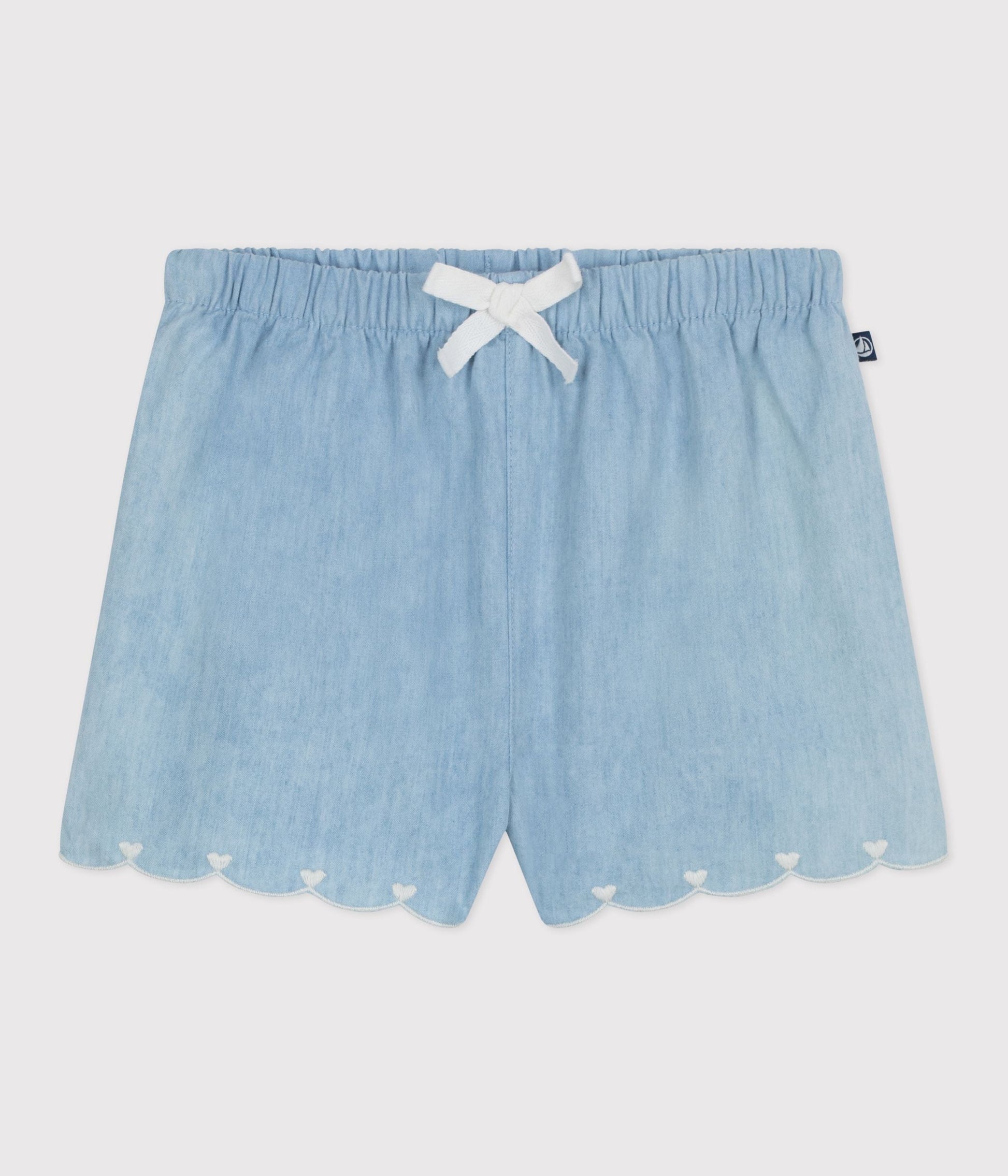 Short bébé en chambray brodé – F1