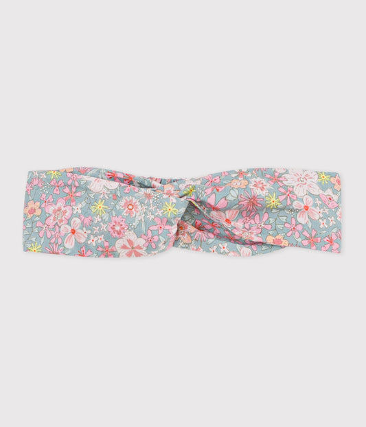 Bandeau bébé fille en popeline imprimé fleuri – F1