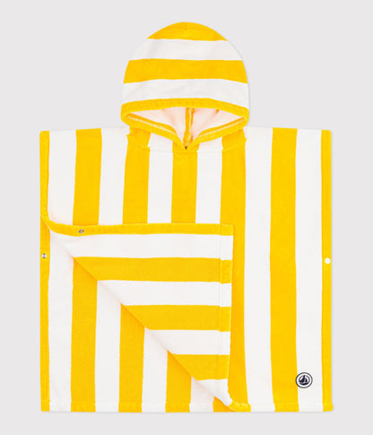Poncho de bain enfant en coton éponge à rayures – F2