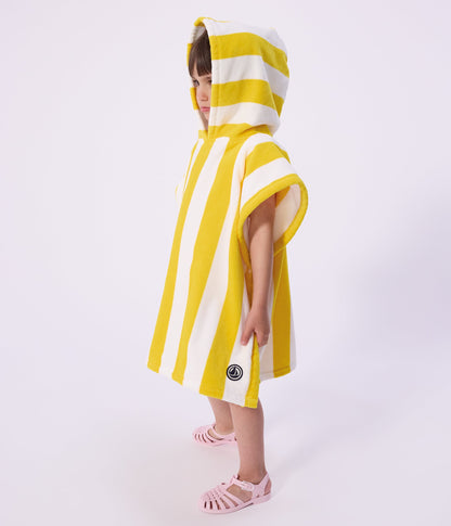 Poncho de bain enfant en coton éponge à rayures – J1