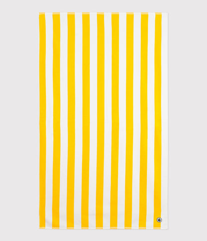 Serviette de plage en coton éponge à rayures – F1