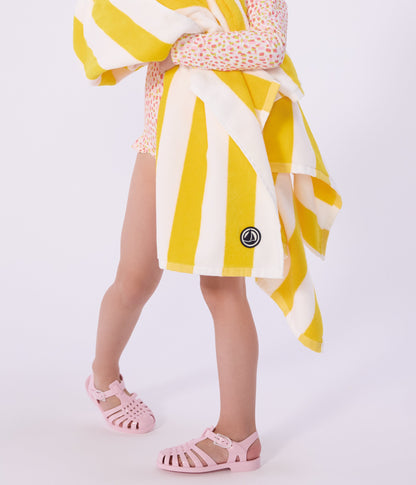 Serviette de plage en coton éponge à rayures – J1
