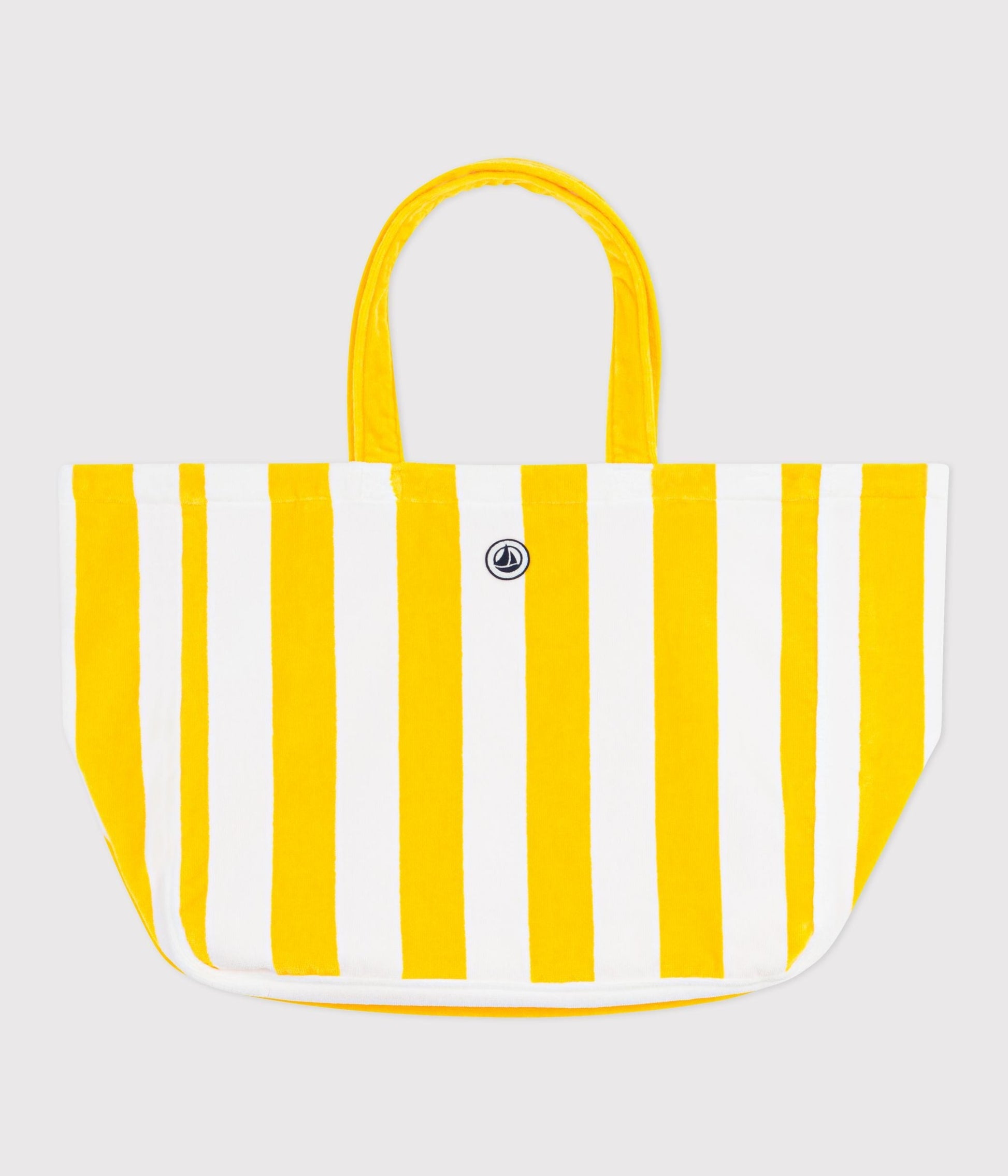 Sac de plage femme en coton éponge à rayures – F1