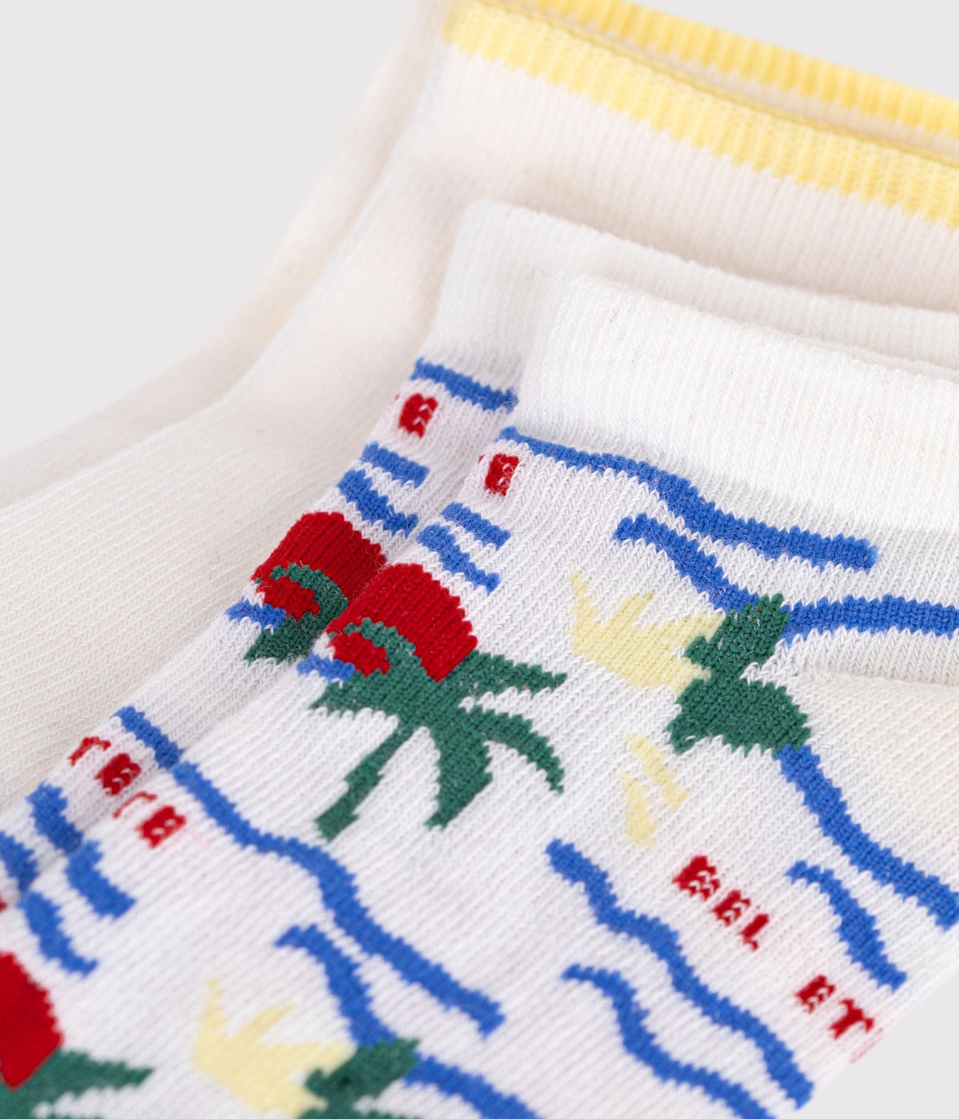 2 paires de chaussettes enfant en coton imprimé palmier – Z1