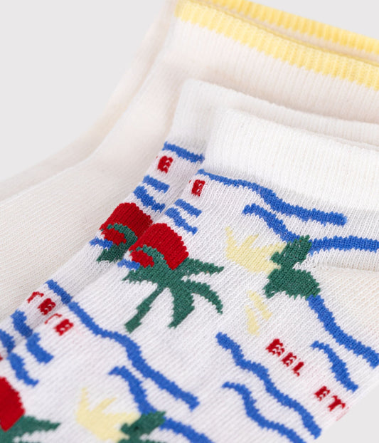 2 paires de chaussettes enfant en coton imprimé palmier – Z1
