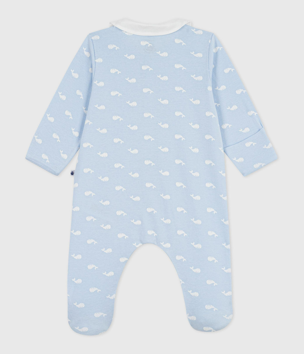 Pyjama bébé en coton à col imprimé baleine – D1