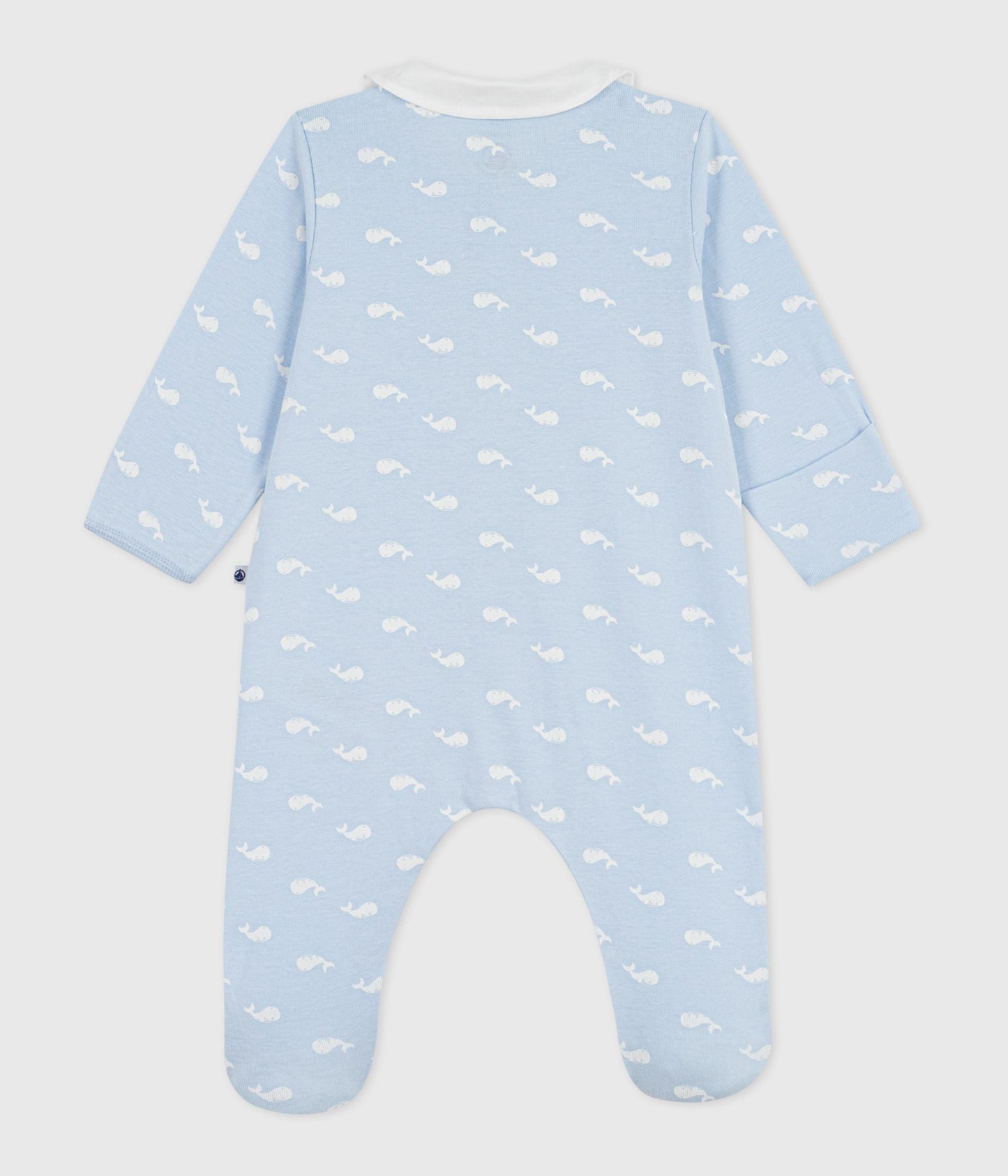 Pyjama bébé en coton à col imprimé baleine – D1