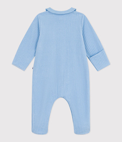 Pyjama bébé en velours à col uni – D1