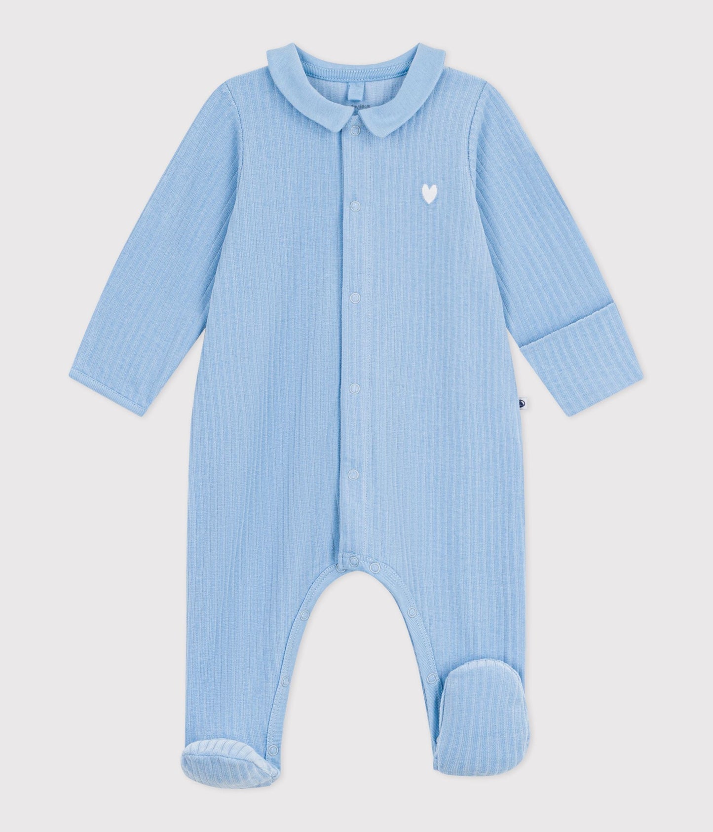 Pyjama bébé en velours à col uni – F1