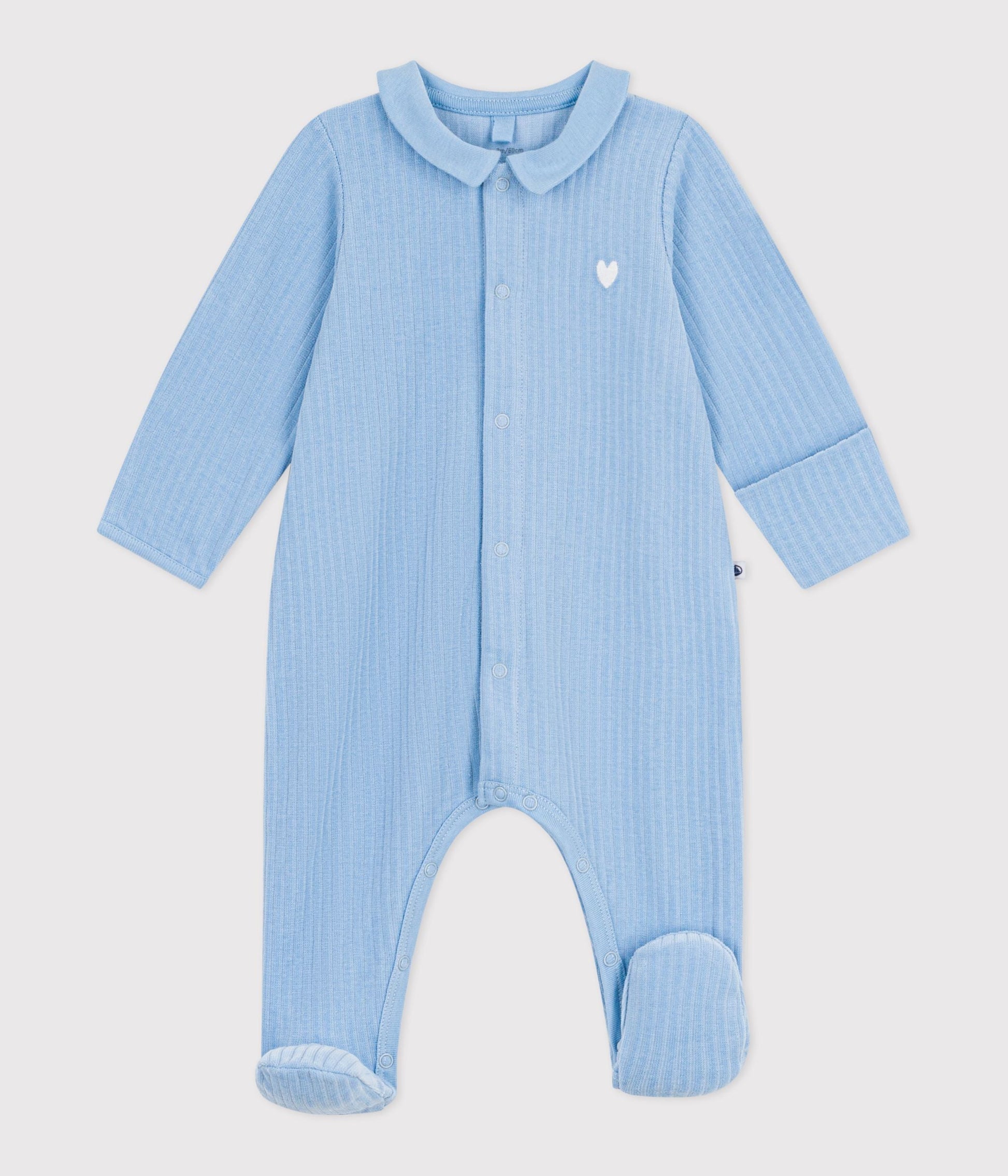 Pyjama bébé en velours à col uni – F1