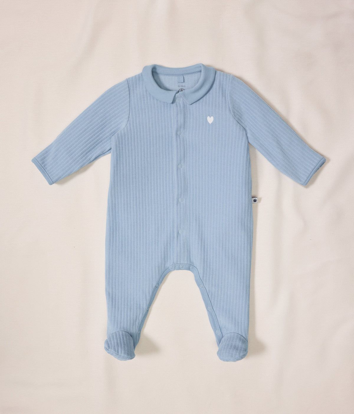 Pyjama bébé en velours à col uni – J1