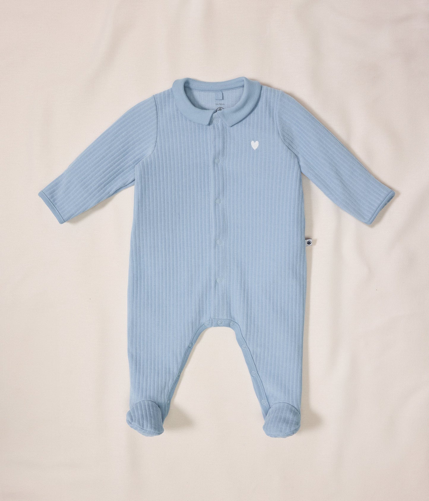 Pyjama bébé en velours à col uni – J1