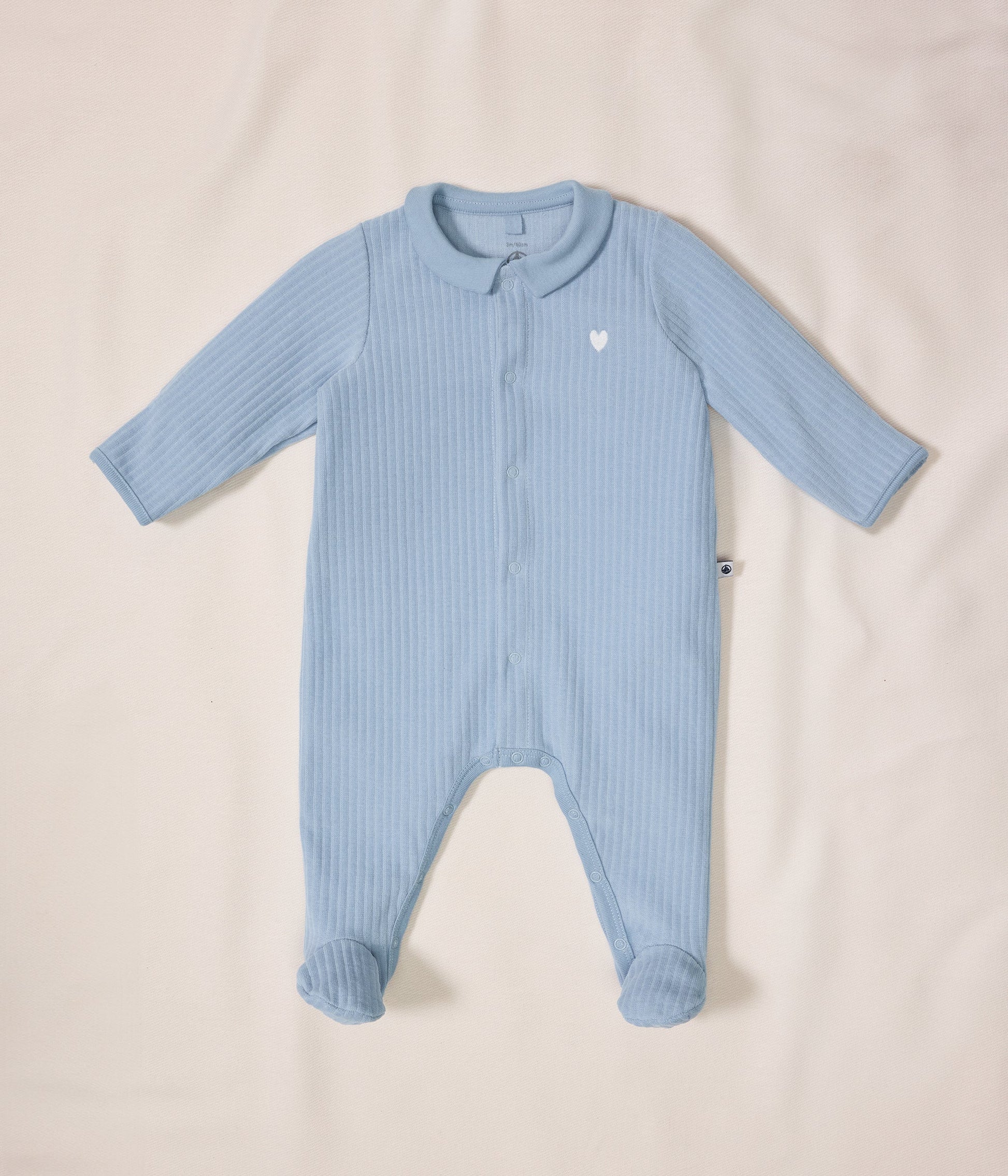 Pyjama bébé en velours à col uni – J1