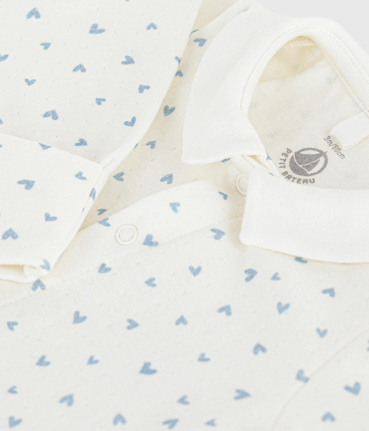 Pyjama bébé en velours à col imprimé cœurs – Z1