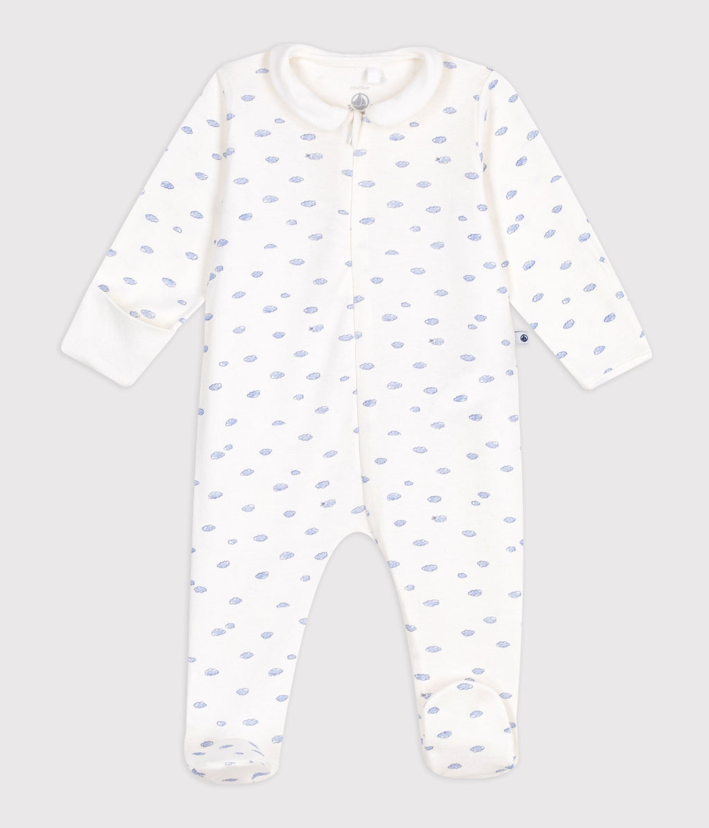 Pyjama bébé en coton à col petit nuages – F1
