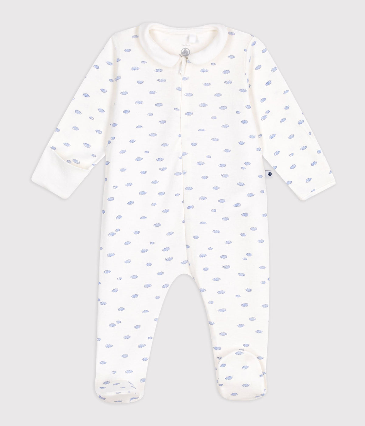 Pyjama bébé en coton à col petit nuages – F1