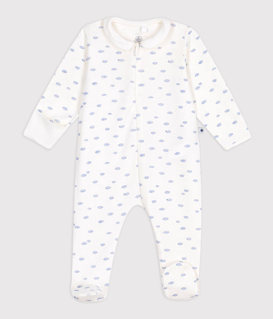 Pyjama bébé en coton à col petit nuages – F1
