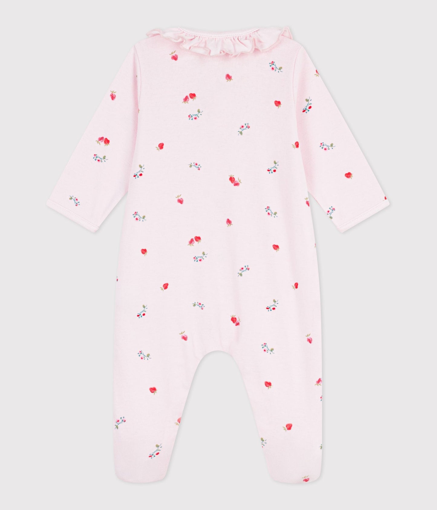 Pyjama bébé en coton à col fleuri – D1