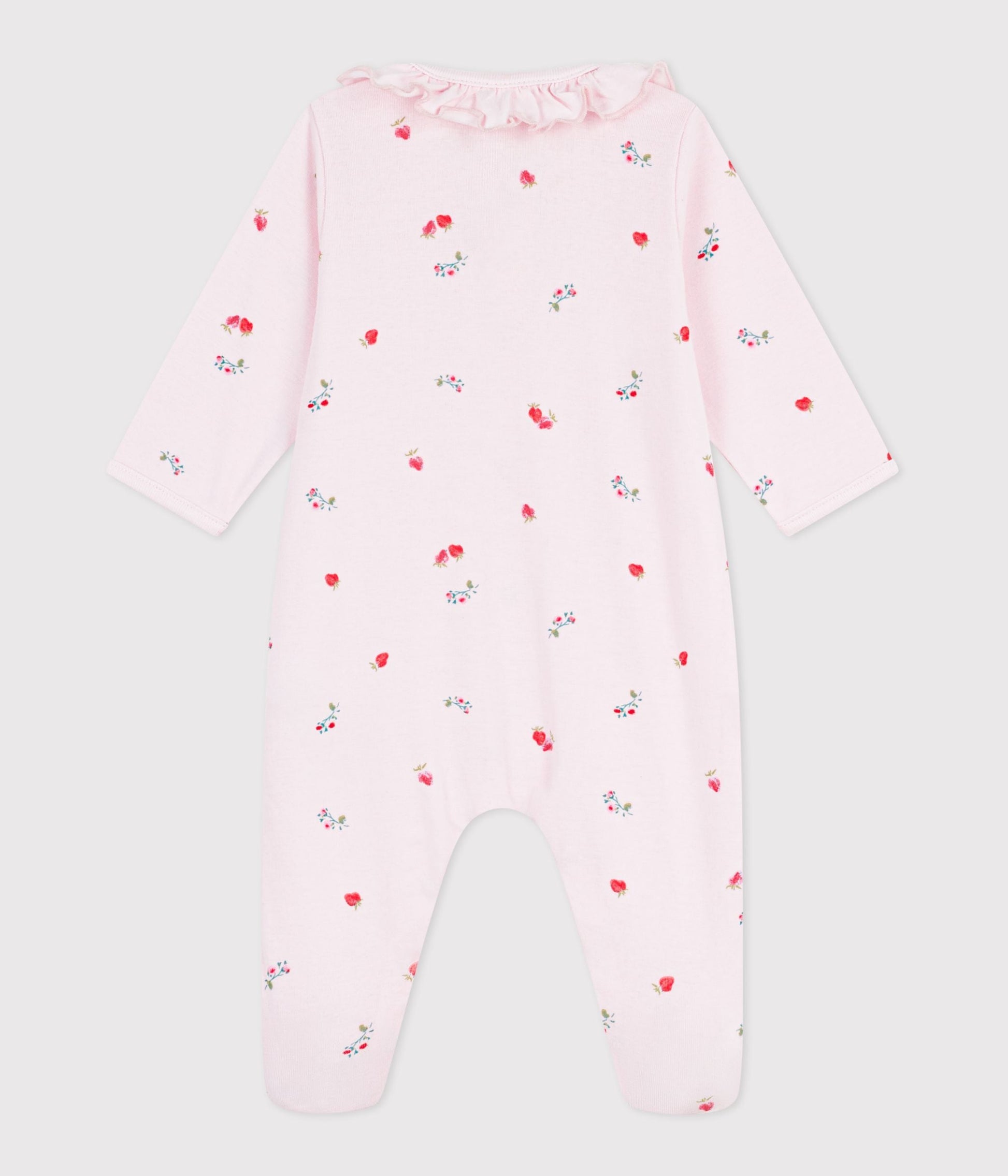 Pyjama bébé en coton à col fleuri – D1