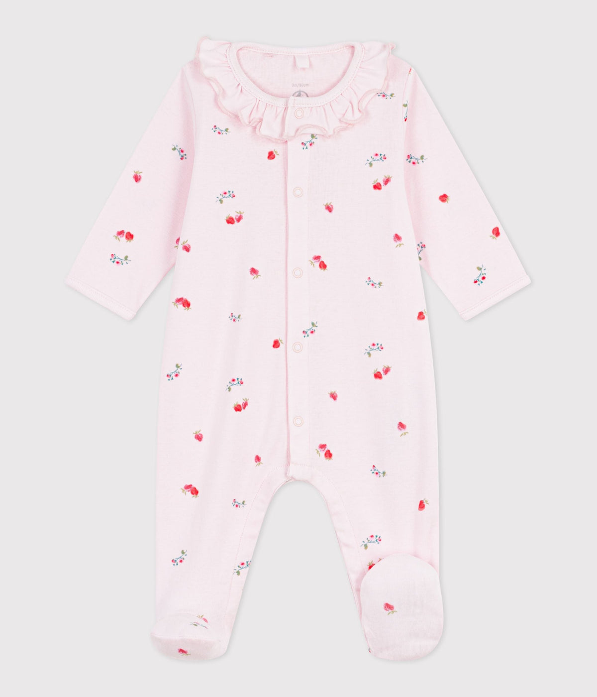 Pyjama bébé en coton à col fleuri – F1