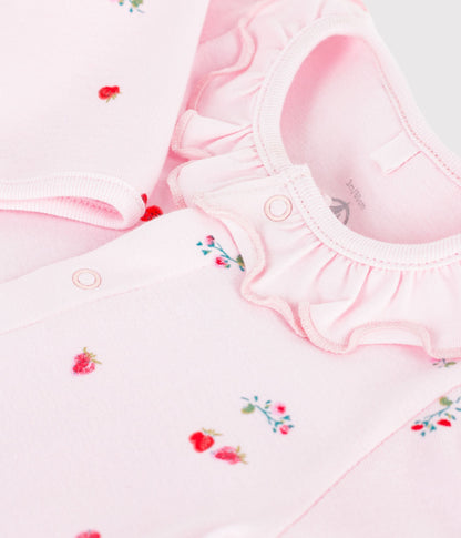 Pyjama bébé en coton à col fleuri – Z1