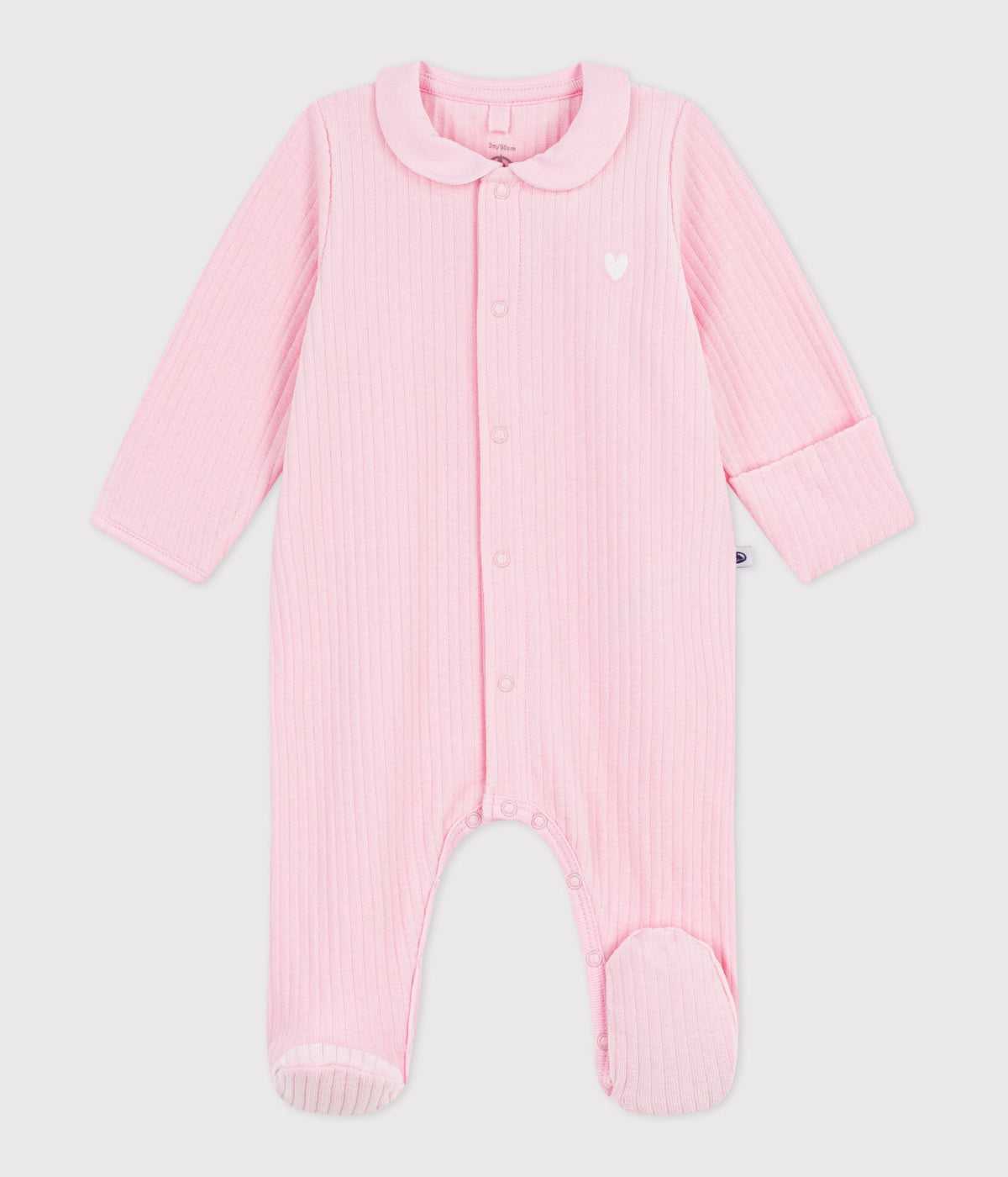 Pyjama bébé en velours à col uni – F1