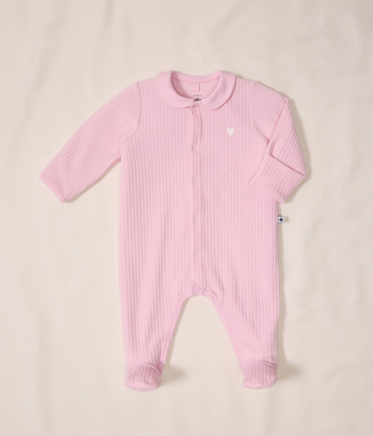 Pyjama bébé en velours à col uni – J1