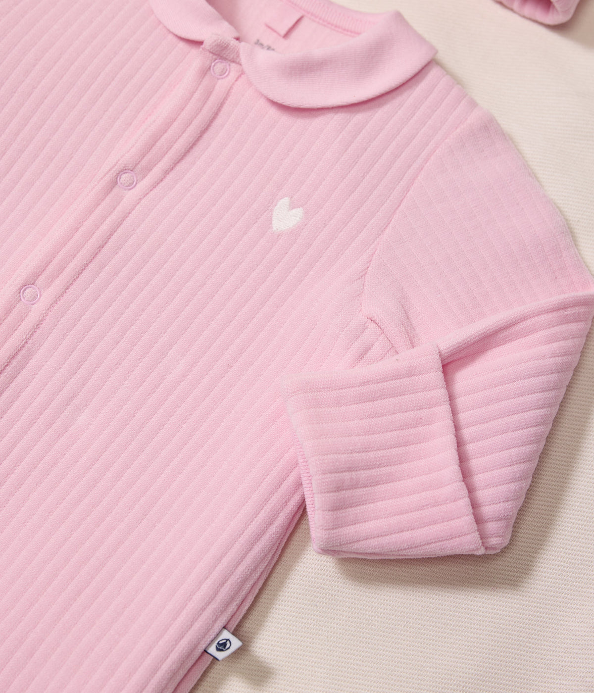 Pyjama bébé en velours à col uni – J2