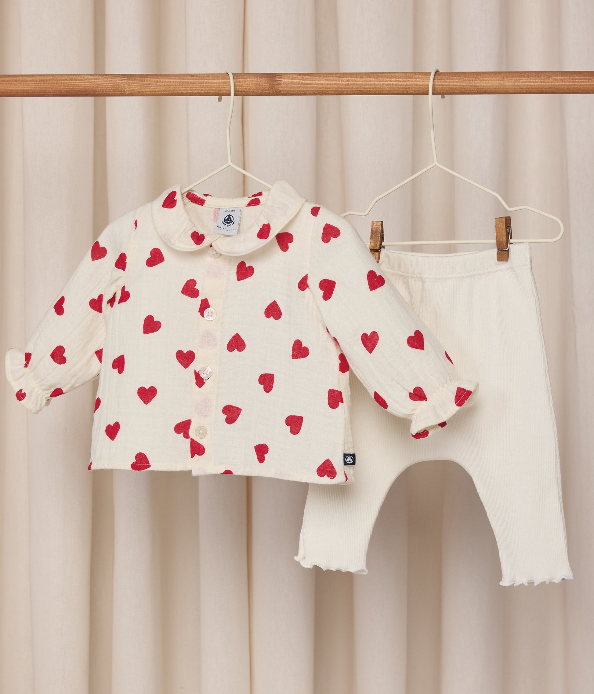 Ensemble 2 pièces long bébé en coton, blouse imprimée et legging – J1
