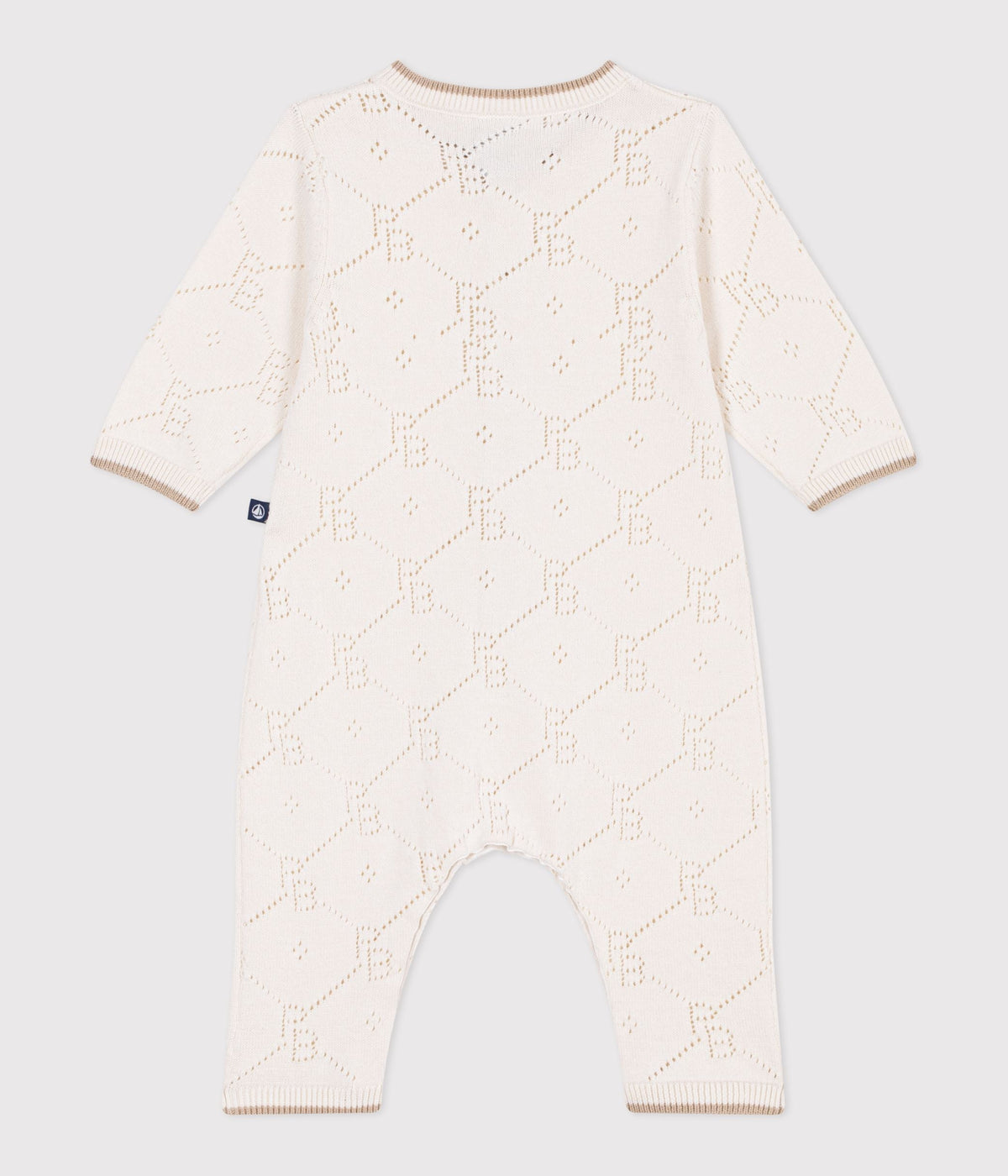 Combinaison longue bébé en tricot de coton ajouré – D1