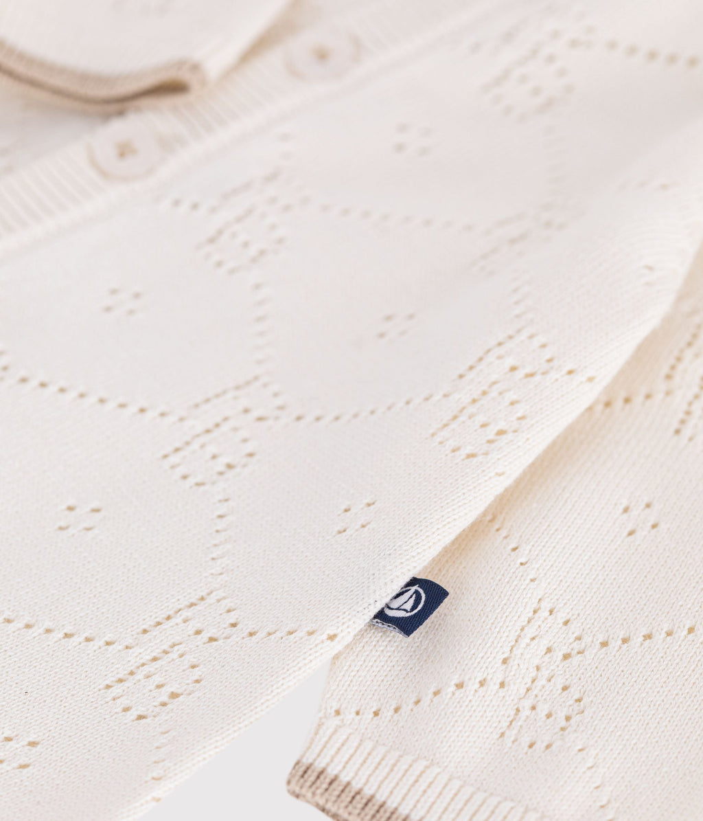 Combinaison longue bébé en tricot de coton ajouré – Z1