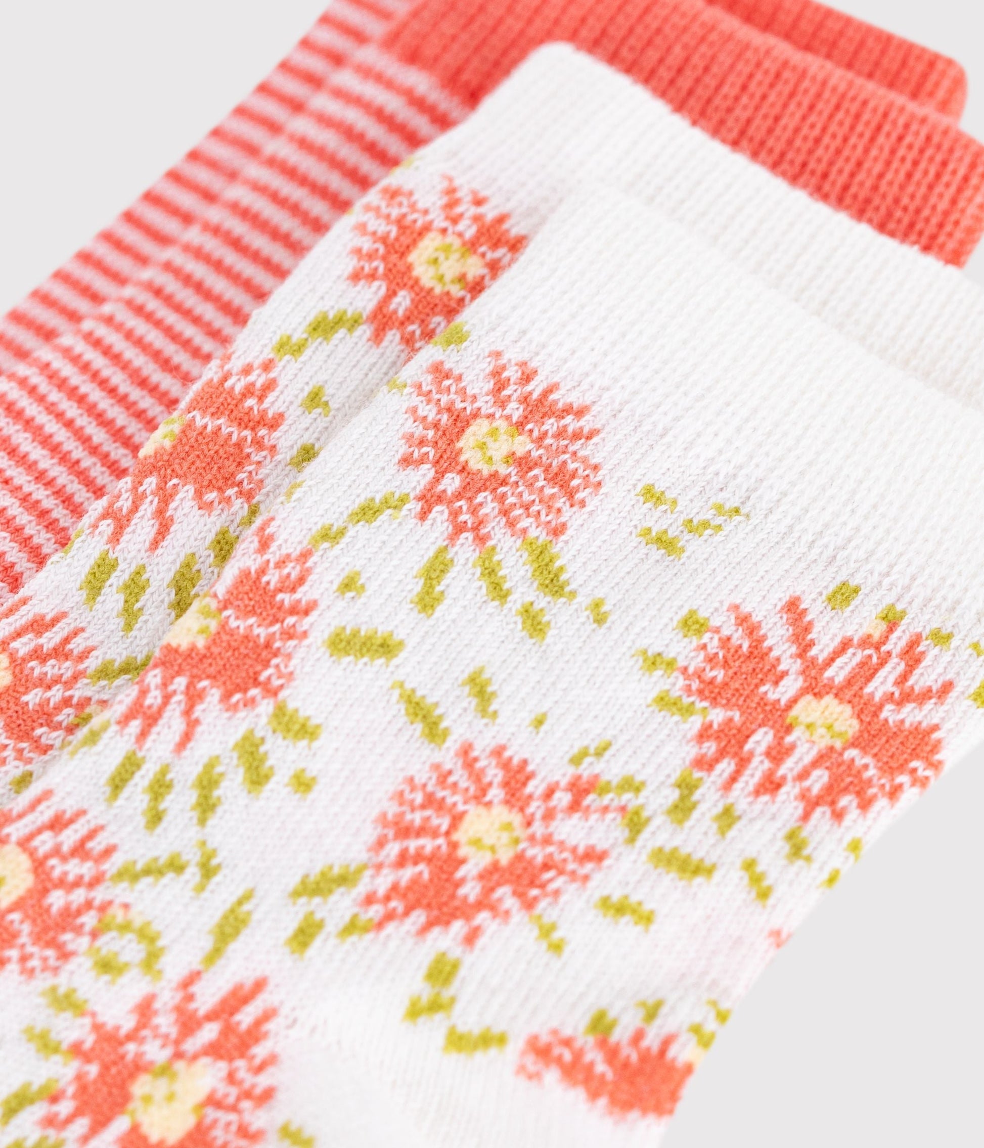 2 paires de chaussettes bébé en coton imprimé fleurs – Z1