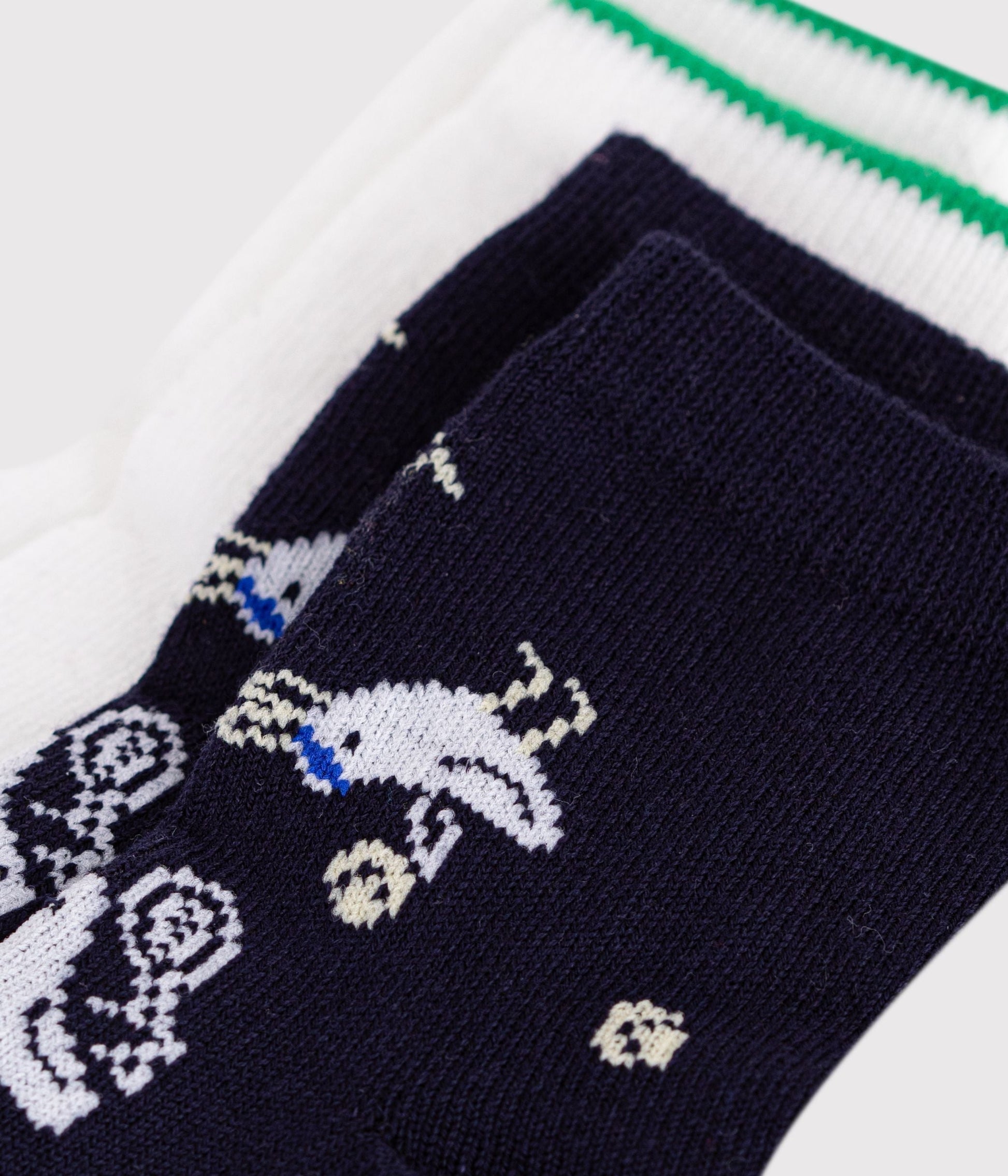 2 paires de chaussettes bébé en coton mouettes et rayures – Z1