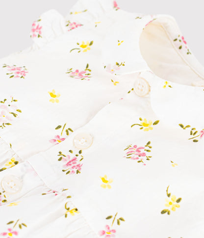 Barboteuse bébé en coton, imprimée fleurs – Z1