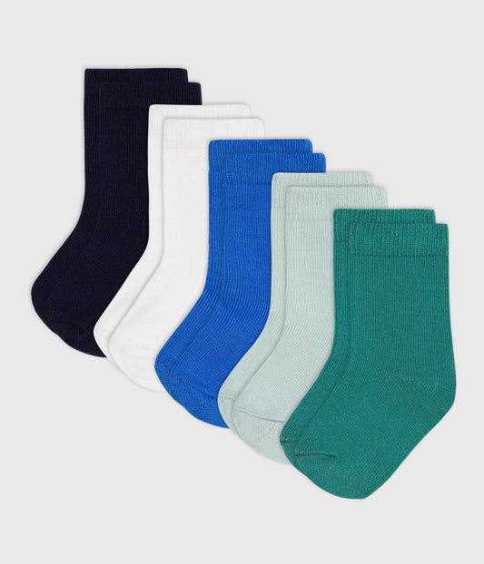 5 paires de chaussettes bébé en coton unies – F1