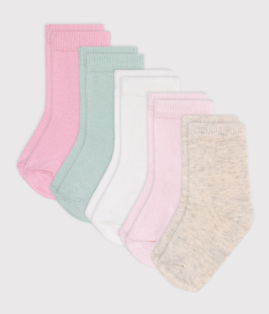5 paires de chaussettes bébé en coton unies – F1