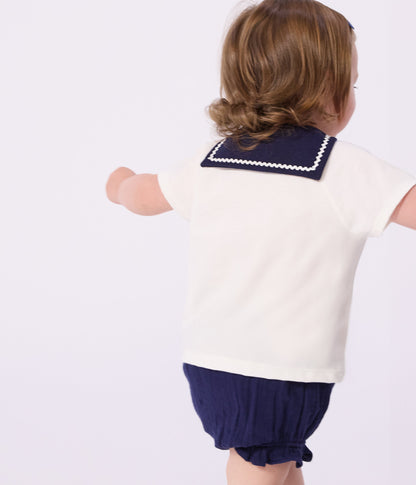 Ensemble bébé 2 pièces en coton, tee-shirt à col marin – J3
