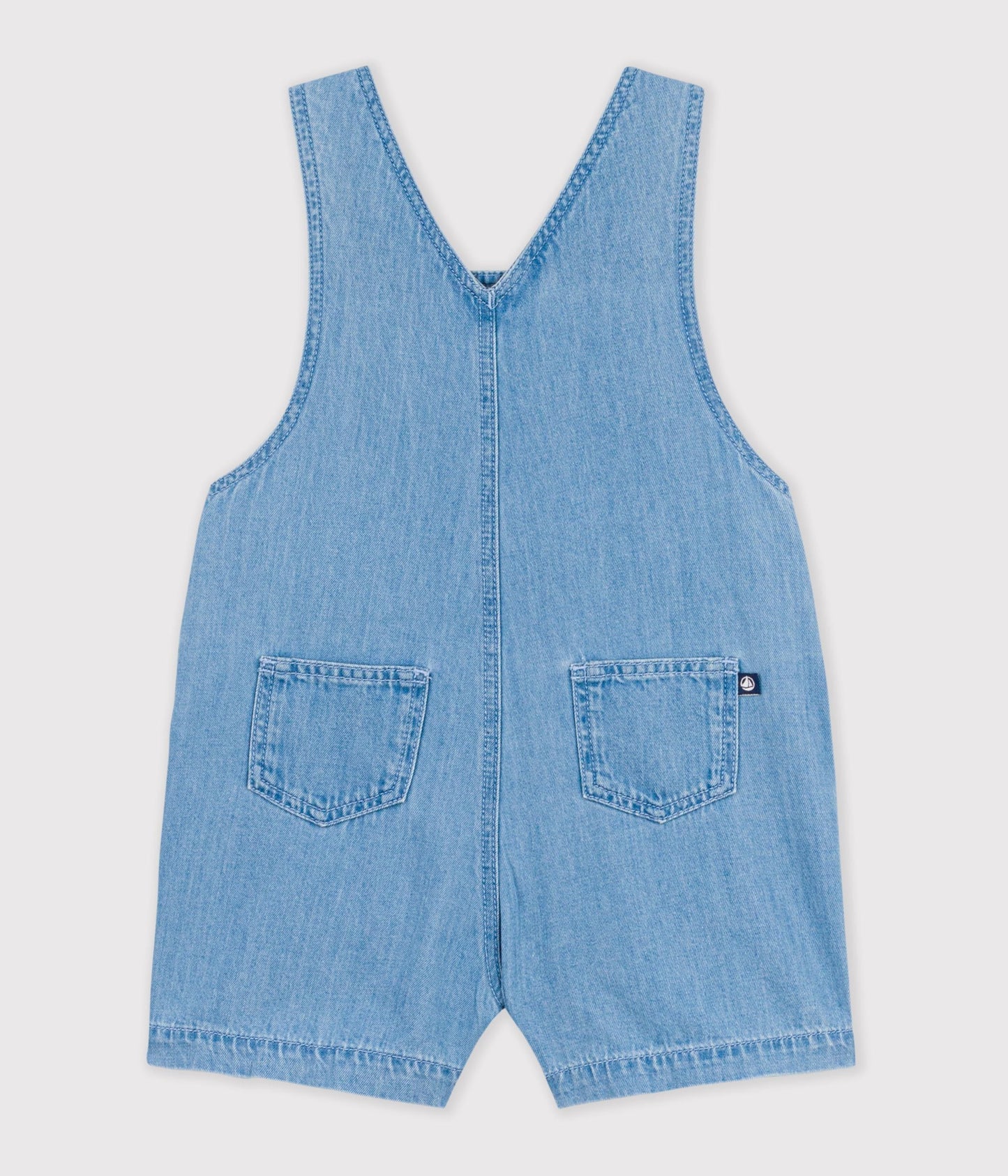 Salopette courte bébé en denim léger – D1