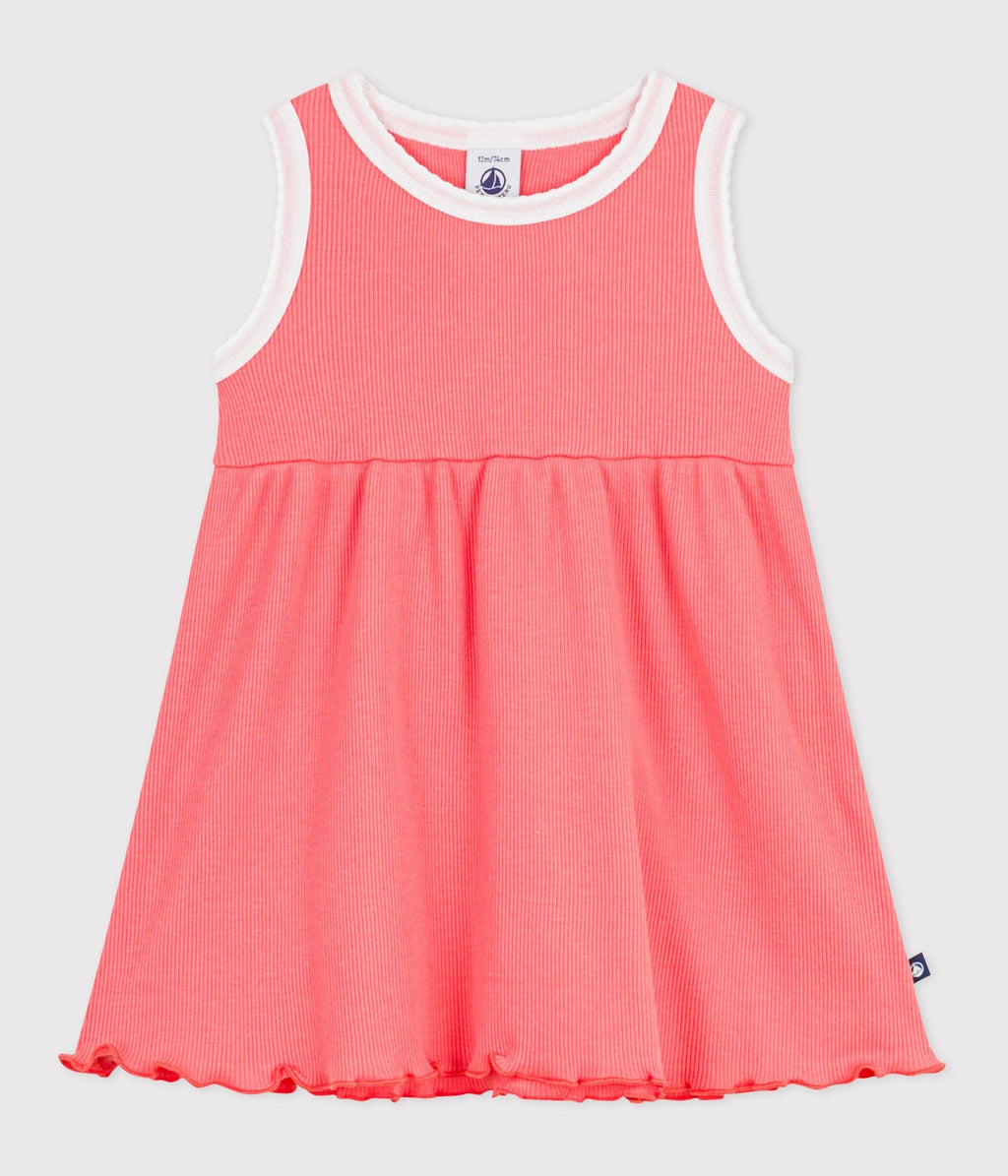 Robe bébé en coton sans manches, unie – F1