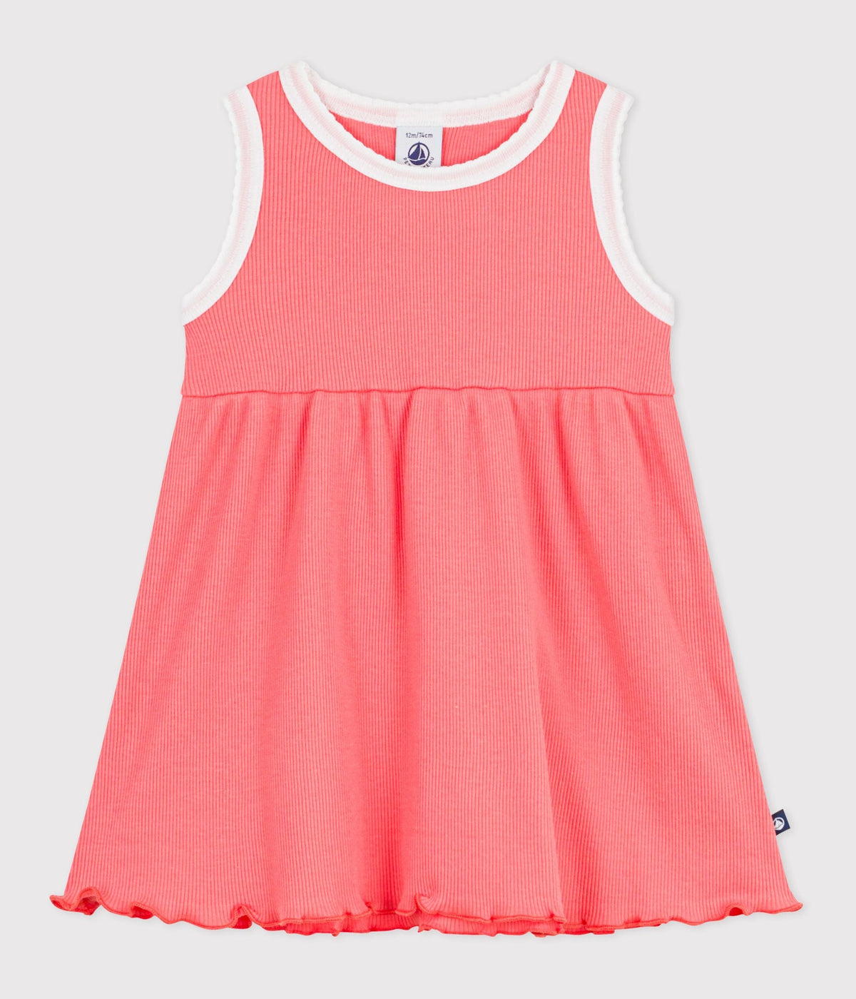 Robe bébé en coton sans manches, unie – F1