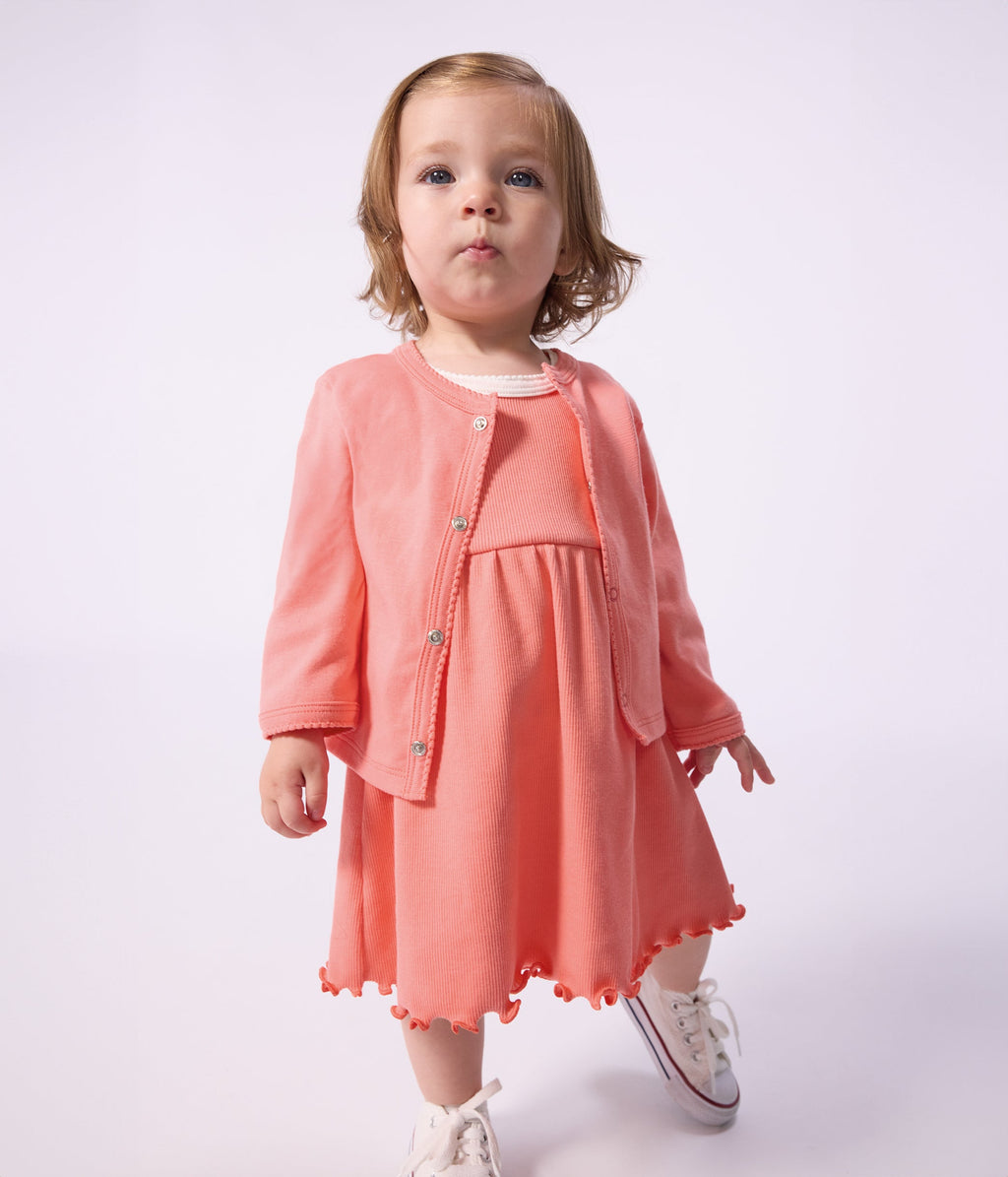 Robe bébé en coton sans manches, unie – J3