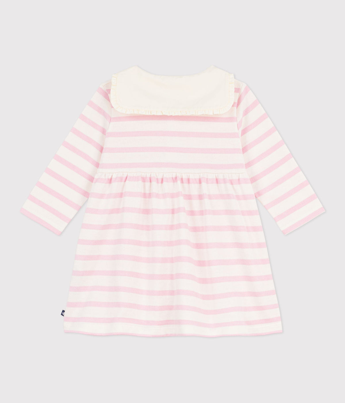 Robe marinière bébé en coton manches longues et col marin – D1