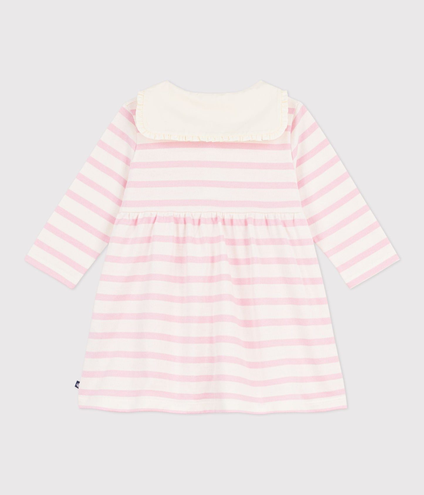 Robe marinière bébé en coton manches longues et col marin – D1