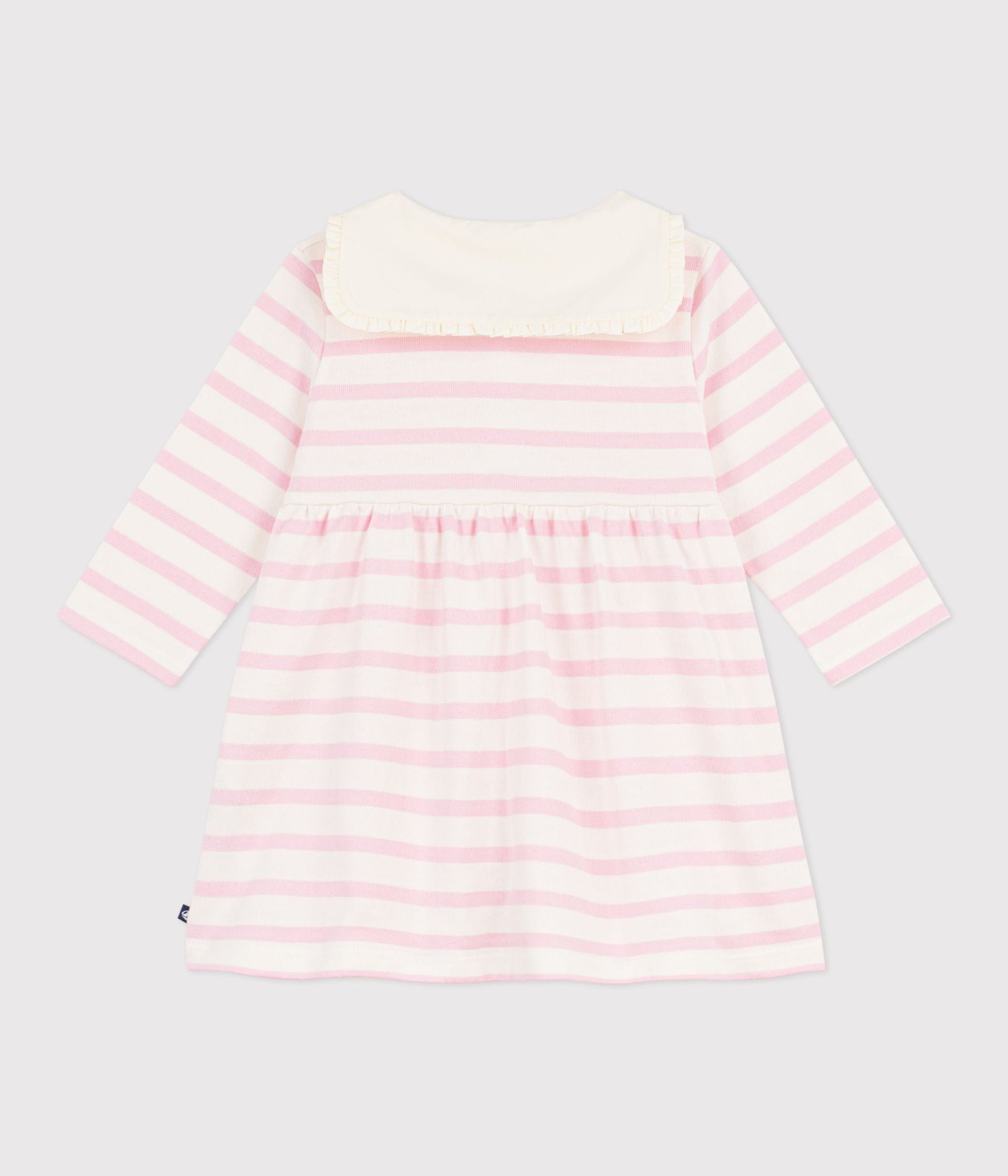 Robe marinière bébé en coton manches longues et col marin – D1