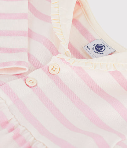 Robe marinière bébé en coton manches longues et col marin – Z1